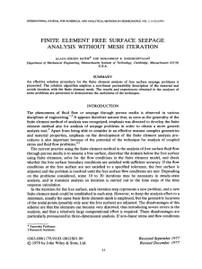 Finite element free surface seepage analysis without mesh iteration