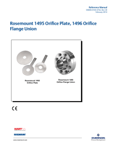 Manual: Rosemount 1495 Orifice Plate, 1496 Orifice Flange Union