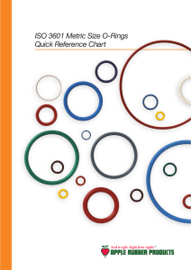 ISO 3601 Metric Size O-Rings Quick Reference Chart