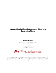 U. S. Energy Information Administration: Updated Capital Cost
