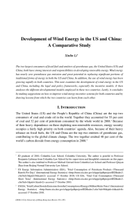 Development of Wind Energy in the US and China