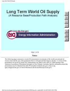 Long Term World Oil Supply