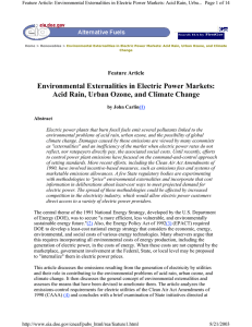 Environmental Externalities in Electric Power Markets: Acid Rain