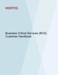 Business Critical Services (BCS) Customer Handbook