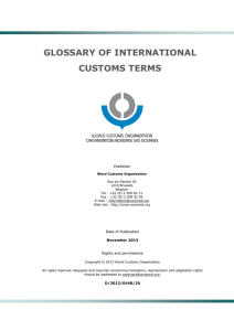 Glossary of International Customs Terms