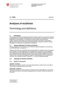 Analyses of recidivism Terminology and definitions