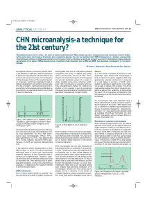 an article regarding CHN analysis in the 21 century