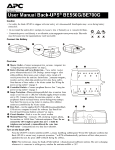 User Manual Back-UPS BE550G/BE700G