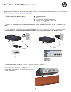 HP V1810-48G Switch Quick Setup Guide