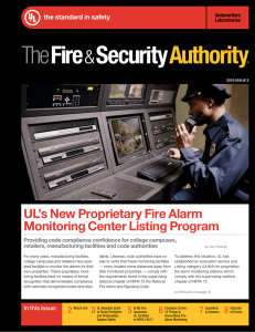 uL`s New Proprietary Fire Alarm Monitoring Center Listing