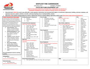Approved Equipment List - Kentucky Fire Commission