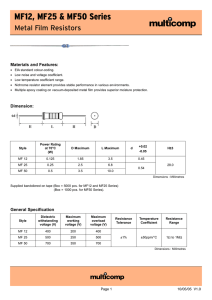 Multicomp Metal Film Resistors