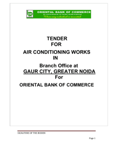 TENDER FOR AIR CONDITIONING WORKS IN Branch Office at