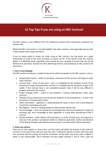 12 Top Tips if you are using an NEC Contract
