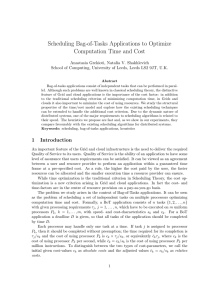 Scheduling bag-of-tasks applications to optimize computation time