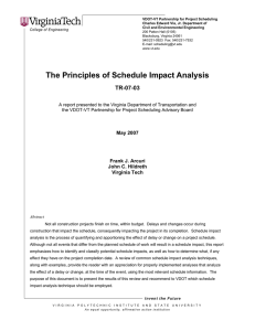 The Principles of Schedule Impact Analysis