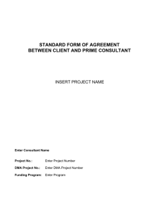 Standard Form of Agreement Between Client and