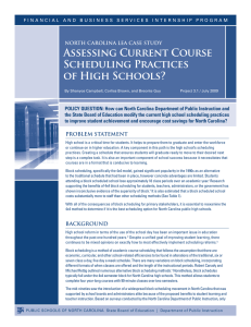 Assessing Current Course Scheduling Practices of High Schools