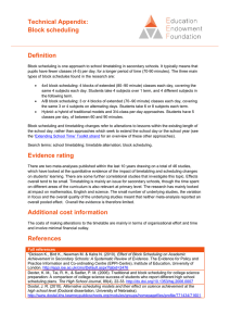 Technical Appendix: Block scheduling Definition Evidence rating