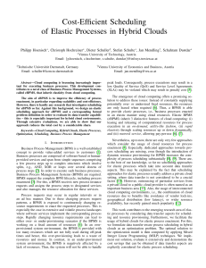 Cost-Efficient Scheduling of Elastic Processes in Hybrid Clouds