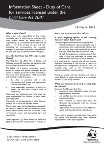 Duty of Care Info Sheet under CCA March 2014