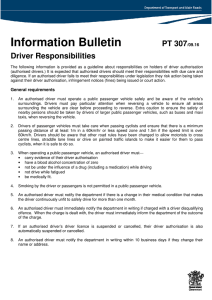 Driver Responsibilities - Department of Transport and Main Roads