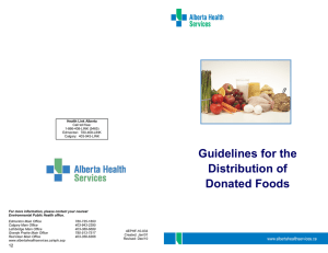Guidelines for the Distribution of Donated Foods