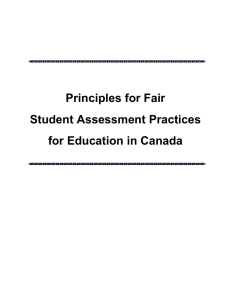 Principles for Fair Student Assessment Practices for Education in
