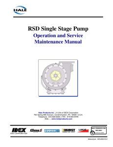 RSD Pump, Operation-Service Manual, 029-0020