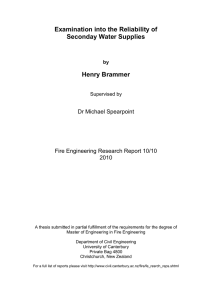 Examination into the Reliability of Seconday Water Supplies Henry
