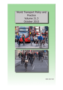 World Transport Policy and Practice Volume 21.3 October 2015