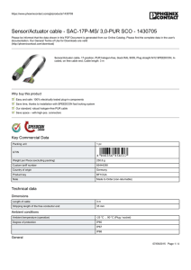 Sensor/Actuator cable - SAC-17P-MS/ 3,0-PUR SCO