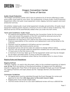 Oregon Convention Center OCC Terms of Service