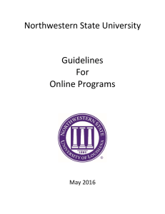 Guidelines For Online Programs - Northwestern State University