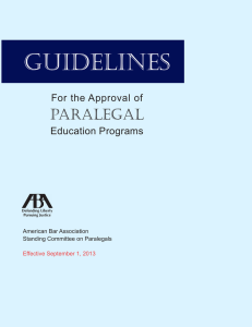 ABA Guidelines for the Approval of Paralegal Education Programs