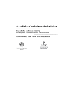 Accreditation of medical education institutions