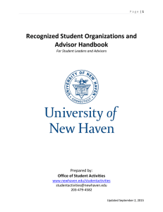 RSO and Advisor Handbook - University of New Haven