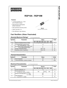 RGP10A - RGP10M Fast Rectifiers (Glass Passivated)