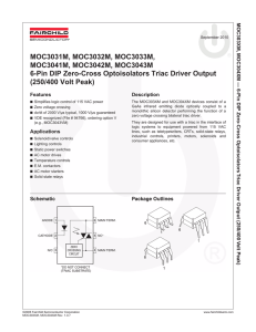 MOC303XM, MOC304XM — 6-Pin DIP Zero