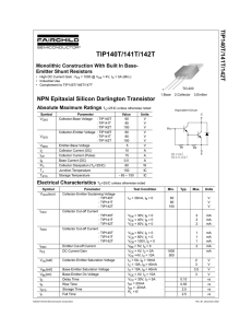 TIP140T/141T/142T NPN Epitaxial Silicon Darlington Transistor