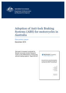 Adoption of Anti-lock Braking Systems (ABS) for motorcycles in
