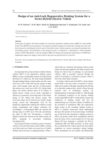 Design of an Anti-Lock Regenerative Braking System for a Series