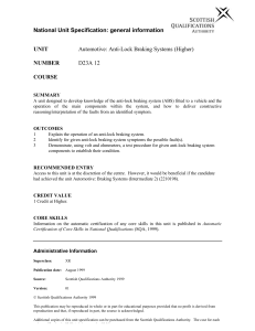 Anti-Lock Braking Systems (Higher)