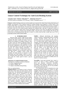 Linear Control Technique for Anti-Lock Braking System