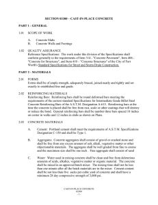 SECTION 03300 – CAST-IN-PLACE CONCRETE PART 1