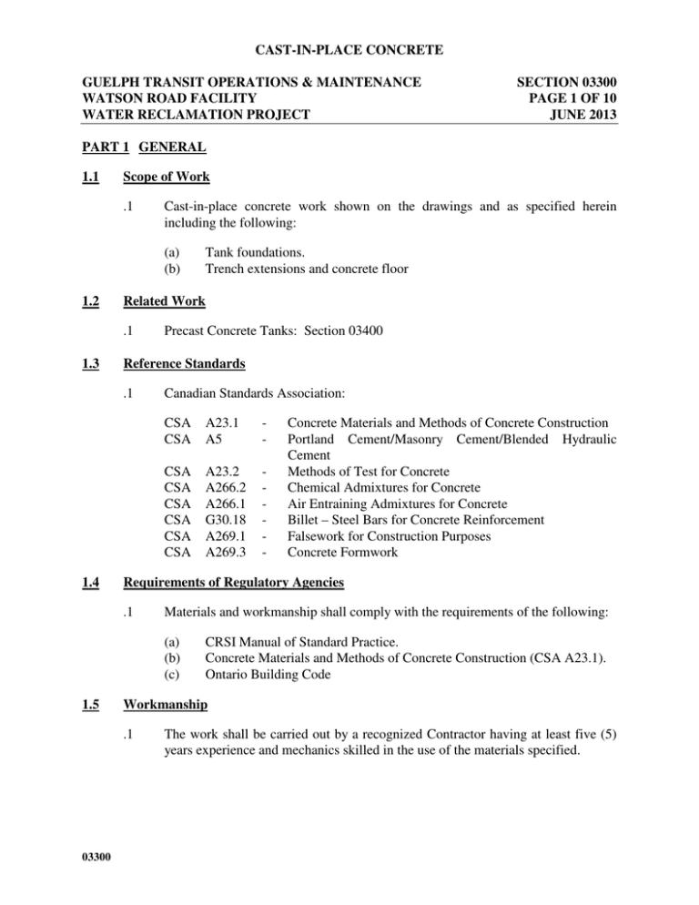 03300 Cast in place Concrete