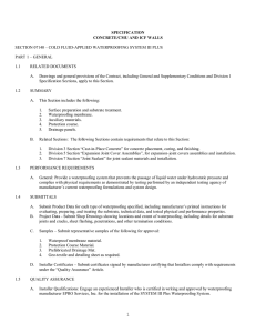 SPECIFICATION CONCRETE/CMU AND ICF WALLS SECTION