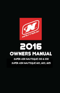 2016 Nautique Owner`s Manual