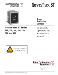 Surge Protective Devices Installation, Operation and Maintenance