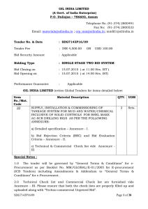 Tender Document - Oil India Limited